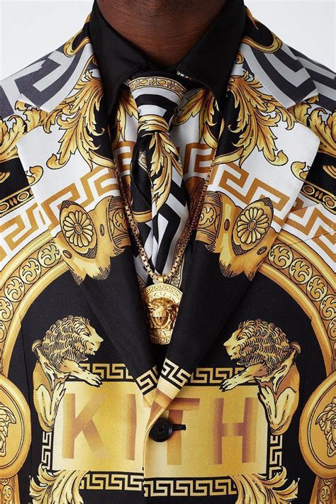 kith x versace silk shirt|Versace kith shoes.